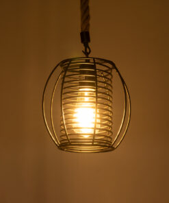 Alternative view of GLOBOSTAR® ORVAL 01689 Μοντέρνο Κρεμαστό Φωτιστικό Οροφής με Ντουί 1 x E27 AC 220-240V IP20 - Μαύρο & Μπεζ - Μ20 x Π20 x Υ20cm