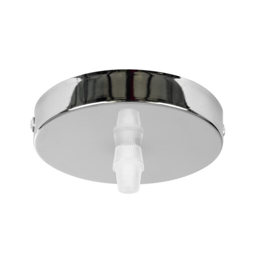 GloboStar® GloboStar® DIY 77502 Επιτοίχια Στρογγυλή Ροζέτα - Βάση για 1 Κρεμαστό Φωτιστικό - Φ10 x Υ2cm - Χρώμιο / Νίκελ - Μεταλλικό - 5 Χρόνια Εγγύηση