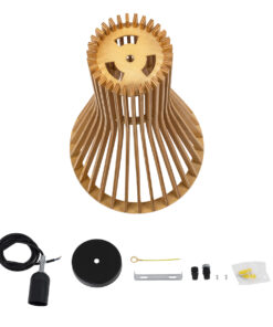 GLOBOSTAR® SCANDINAVIA 01700 Boho Κρεμαστό Φωτιστικό Οροφής με Ντουί 1 x E27 AC 220-240V IP20 - Μπεζ Καφέ - Μ25 x Π25 x Υ45cm 22 01700 10