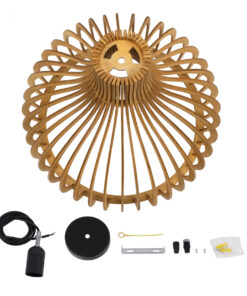 GLOBOSTAR® SCANDINAVIA 01701 Boho Κρεμαστό Φωτιστικό Οροφής με Ντουί 1 x E27 AC 220-240V IP20 - Μπεζ Καφέ - Μ45 x Π45 x Υ45cm 22 01701 10