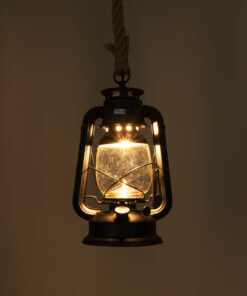 GLOBOSTAR® BARBAROSSA 01704 Vintage Κρεμαστό Φωτιστικό Οροφής με Ντουί 1 x E27 AC 220-240V IP20 - Μαύρο, Μπεζ & Διάφανο - Μ18 x Π18 x Υ28cm 12 01704 3