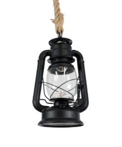 GLOBOSTAR® BARBAROSSA 01704 Vintage Κρεμαστό Φωτιστικό Οροφής με Ντουί 1 x E27 AC 220-240V IP20 - Μαύρο, Μπεζ & Διάφανο - Μ18 x Π18 x Υ28cm 14 01704 5