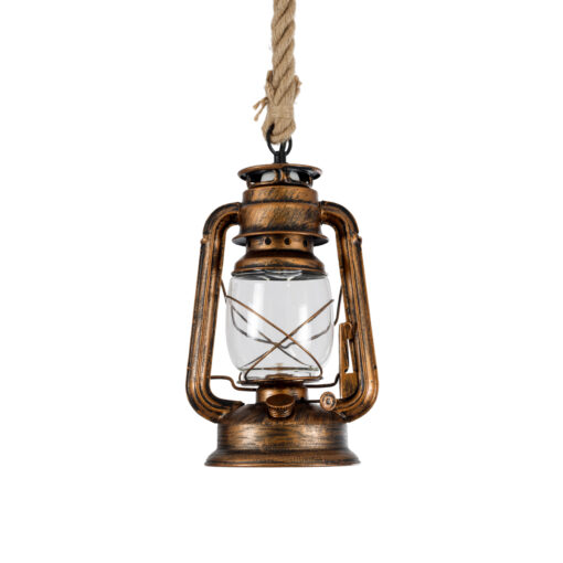 GloboStar® GLOBOSTAR® BARBAROSSA 01706 Vintage Κρεμαστό Φωτιστικό Οροφής με Ντουί 1 x E27 AC 220-240V IP20 - Χάλκινο Εφέ Σκουριάς - Μ18 x Π18 x Υ28cm