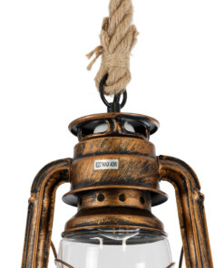 GLOBOSTAR® BARBAROSSA 01706 Vintage Κρεμαστό Φωτιστικό Οροφής με Ντουί 1 x E27 AC 220-240V IP20 - Χάλκινο Εφέ Σκουριάς - Μ18 x Π18 x Υ28cm 16 01706 7