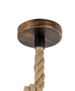 GLOBOSTAR® BARBAROSSA 01706 Vintage Κρεμαστό Φωτιστικό Οροφής με Ντουί 1 x E27 AC 220-240V IP20 - Χάλκινο Εφέ Σκουριάς - Μ18 x Π18 x Υ28cm 18 01706 9