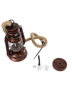 GLOBOSTAR® BARBAROSSA 01707 Vintage Κρεμαστό Φωτιστικό Οροφής με Ντουί 1 x E27 AC 220-240V IP20 - Χάλκινο, Μπεζ & Διάφανο - Μ18 x Π18 x Υ28cm 19 01707 10