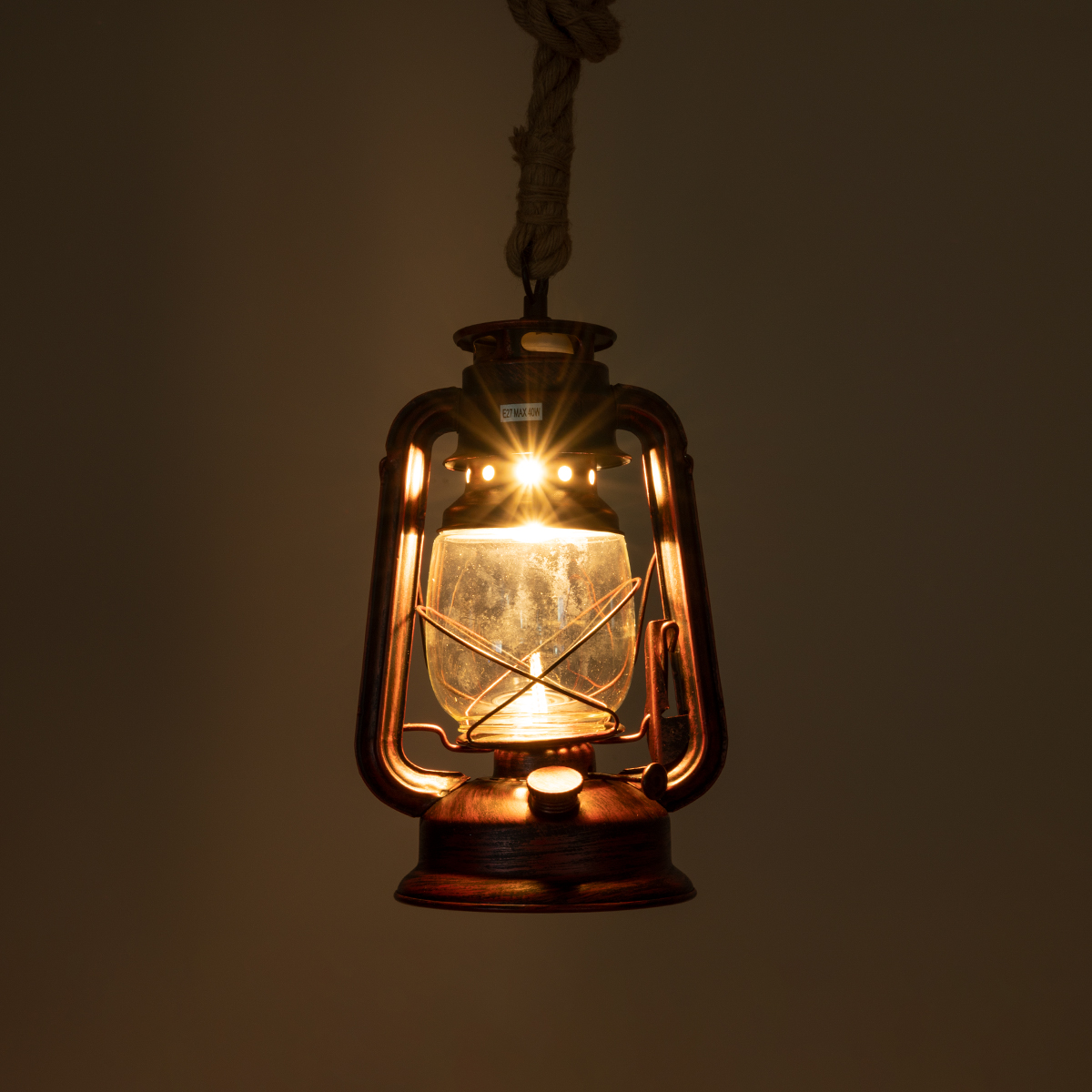 GLOBOSTAR® BARBAROSSA 01707 Vintage Κρεμαστό Φωτιστικό Οροφής με Ντουί 1 x E27 AC 220-240V IP20 - Χάλκινο, Μπεζ & Διάφανο - Μ18 x Π18 x Υ28cm 4 GLOBOSTAR® BARBAROSSA 01707 Vintage Κρεμαστό Φωτιστικό Οροφής με Ντουί 1 x E27 AC 220-240V IP20 - Χάλκινο, Μπεζ & Διάφανο - Μ18 x Π18 x Υ28cm - Image 2