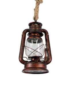 GLOBOSTAR® BARBAROSSA 01707 Vintage Κρεμαστό Φωτιστικό Οροφής με Ντουί 1 x E27 AC 220-240V IP20 - Χάλκινο, Μπεζ & Διάφανο - Μ18 x Π18 x Υ28cm 14 01707 5