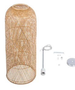 GLOBOSTAR® CALERO 01712 Boho Κρεμαστό Φωτιστικό Οροφής με Ντουί 1 x E27 AC 220-240V IP20 - Μπεζ - Μ40 x Π40 x Υ90cm 22 01712 10