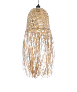 GloboStar® GLOBOSTAR® MANILA 01713 Boho Κρεμαστό Φωτιστικό Οροφής με Ντουί 1 x E27 AC 220-240V IP20 - Μπεζ - Μ25 x Π25 x Υ60cm