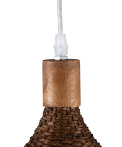 GLOBOSTAR® CUBA 01716 Boho Κρεμαστό Φωτιστικό Οροφής με Ντουί 1 x E27 AC 220-240V IP20 - Καφέ - Μ33 x Π33 x Υ25cm 22 01716 9