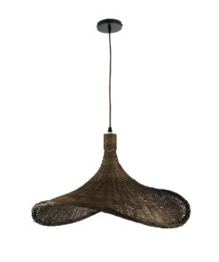 GLOBOSTAR® CUBA 01720 Boho Κρεμαστό Φωτιστικό Οροφής με Ντουί 1 x E27 AC 220-240V IP20 - Καφέ - Μ53 x Π53 x Υ30cm 16 01720 03