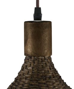 GLOBOSTAR® CUBA 01720 Boho Κρεμαστό Φωτιστικό Οροφής με Ντουί 1 x E27 AC 220-240V IP20 - Καφέ - Μ53 x Π53 x Υ30cm 22 01720 09