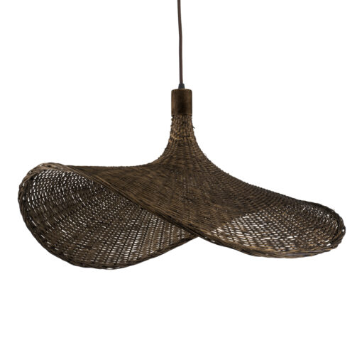 GloboStar® GLOBOSTAR® CUBA 01722 Boho Κρεμαστό Φωτιστικό Οροφής με Ντουί 1 x E27 AC 220-240V IP20 - Καφέ - Μ63 x Π63 x Υ32cm