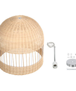 GLOBOSTAR® LUCIA 01726 Boho Κρεμαστό Φωτιστικό Οροφής με Ντουί 1 x E27 AC 220-240V IP20 - Μπεζ - Μ60 x Π60 x Y60cm 22 01726 10