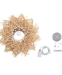 GLOBOSTAR® MINORCA 01729 Boho Κρεμαστό Φωτιστικό Οροφής με Ντουί 1 x E27 AC 220-240V IP20 - Μπεζ - Μ30 x Π30 x Υ18cm 22 01729 10