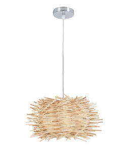 GLOBOSTAR® MINORCA 01729 Boho Κρεμαστό Φωτιστικό Οροφής με Ντουί 1 x E27 AC 220-240V IP20 - Μπεζ - Μ30 x Π30 x Υ18cm 15 01729 3