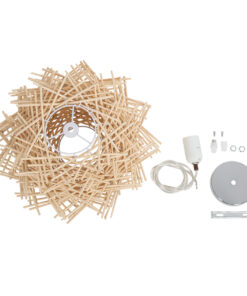 GLOBOSTAR® MINORCA 01730 Boho Κρεμαστό Φωτιστικό Οροφής με Ντουί 1 x E27 AC 220-240V IP20 - Μπεζ - Μ35 x Π35 x Y23cm 22 01730 10