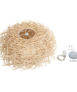 GLOBOSTAR® MINORCA 01731 Boho Κρεμαστό Φωτιστικό Οροφής με Ντουί 1 x E27 AC 220-240V IP20 - Μπεζ - Μ60 x Π60 x Y35cm 22 01731 10