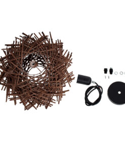 GLOBOSTAR® MINORCA 01732 Boho Κρεμαστό Φωτιστικό Οροφής με Ντουί 1 x E27 AC 220-240V IP20 - Καφέ - Μ30 x Π30 x Υ18cm 22 01732 10