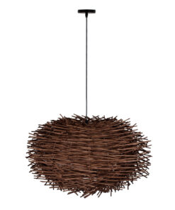 GLOBOSTAR® MINORCA 01734 Boho Κρεμαστό Φωτιστικό Οροφής με Ντουί 1 x E27 AC 220-240V IP20 - Καφέ - Μ60 x Π60 x Y35cm 15 01734 3