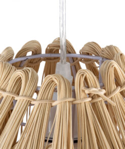 GLOBOSTAR® ARCHIPELAGO 01747 Boho Κρεμαστό Φωτιστικό Οροφής με Ντουί 1 x E27 AC 220-240V IP20 - Μπεζ - Μ30 x Π30 x Υ63cm 18 01747 7