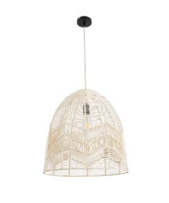 GLOBOSTAR® ALOHA 01751 Boho Κρεμαστό Φωτιστικό Οροφής με Ντουί 1 x E27 AC 220-240V IP20 - Μπεζ - Μ45 x Π45 x Υ48cm 14 01751 4