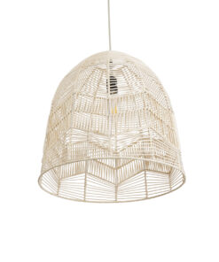 GLOBOSTAR® ALOHA 01751 Boho Κρεμαστό Φωτιστικό Οροφής με Ντουί 1 x E27 AC 220-240V IP20 - Μπεζ - Μ45 x Π45 x Υ48cm 16 01751 6