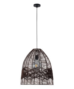 GLOBOSTAR® ALOHA 01752 Boho Κρεμαστό Φωτιστικό Οροφής με Ντουί 1 x E27 AC 220-240V IP20 - Καφέ - Μ45 x Π45 x Υ48cm 14 01752 3