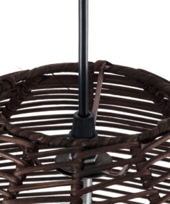 GLOBOSTAR® ALOHA 01752 Boho Κρεμαστό Φωτιστικό Οροφής με Ντουί 1 x E27 AC 220-240V IP20 - Καφέ - Μ45 x Π45 x Υ48cm 18 01752 7