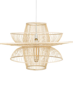 GLOBOSTAR® BALI 01758 Boho Κρεμαστό Φωτιστικό Οροφής με Ντουί 1 x E27 AC 220-240V IP20 - Μπεζ - Μ100 x Π100 x Υ60cm 13 01758 4