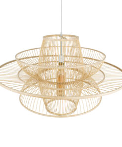 GLOBOSTAR® BALI 01758 Boho Κρεμαστό Φωτιστικό Οροφής με Ντουί 1 x E27 AC 220-240V IP20 - Μπεζ - Μ100 x Π100 x Υ60cm 15 01758 6