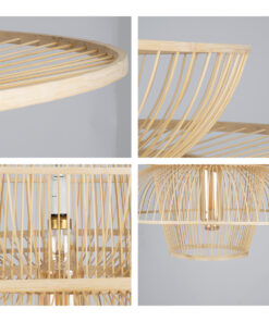 GLOBOSTAR® BALI 01758 Boho Κρεμαστό Φωτιστικό Οροφής με Ντουί 1 x E27 AC 220-240V IP20 - Μπεζ - Μ100 x Π100 x Υ60cm 16 01758 7