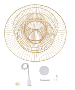 GLOBOSTAR® BALI 01758 Boho Κρεμαστό Φωτιστικό Οροφής με Ντουί 1 x E27 AC 220-240V IP20 - Μπεζ - Μ100 x Π100 x Υ60cm 17 01758 8