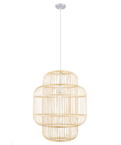 GLOBOSTAR® HIBISCUS 01763 Boho Κρεμαστό Φωτιστικό Οροφής με Ντουί 1 x E27 AC 220-240V IP20 - Μπεζ - Μ48 x Π48 x Y60cm 13 01763 3