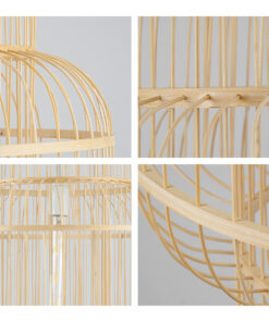 GLOBOSTAR® HIBISCUS 01763 Boho Κρεμαστό Φωτιστικό Οροφής με Ντουί 1 x E27 AC 220-240V IP20 - Μπεζ - Μ48 x Π48 x Y60cm 17 01763 7