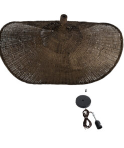 GLOBOSTAR® CUBA 01768 Boho Κρεμαστό Φωτιστικό Οροφής με Ντουί 1 x E27 AC 220-240V IP20 - Καφέ - Μ80 x Π80 x Υ49cm 23 01768 012