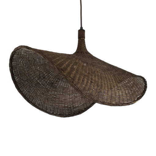 GloboStar® GLOBOSTAR® CUBA 01768 Boho Κρεμαστό Φωτιστικό Οροφής με Ντουί 1 x E27 AC 220-240V IP20 - Καφέ - Μ80 x Π80 x Υ49cm