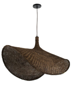 GLOBOSTAR® CUBA 01768 Boho Κρεμαστό Φωτιστικό Οροφής με Ντουί 1 x E27 AC 220-240V IP20 - Καφέ - Μ80 x Π80 x Υ49cm 15 01768 04