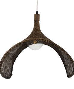 GLOBOSTAR® CUBA 01768 Boho Κρεμαστό Φωτιστικό Οροφής με Ντουί 1 x E27 AC 220-240V IP20 - Καφέ - Μ80 x Π80 x Υ49cm 20 01768 09