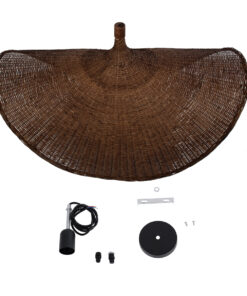 GLOBOSTAR® CUBA 01770 Boho Κρεμαστό Φωτιστικό Οροφής με Ντουί 1 x E27 AC 220-240V IP20 - Καφέ - Μ100 x Π100 x Y55cm 24 01770 11