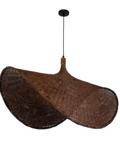 GLOBOSTAR® CUBA 01770 Boho Κρεμαστό Φωτιστικό Οροφής με Ντουί 1 x E27 AC 220-240V IP20 - Καφέ - Μ100 x Π100 x Y55cm 16 01770 3