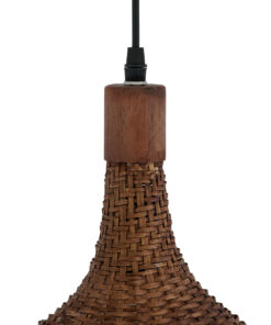 GLOBOSTAR® CUBA 01770 Boho Κρεμαστό Φωτιστικό Οροφής με Ντουί 1 x E27 AC 220-240V IP20 - Καφέ - Μ100 x Π100 x Y55cm 22 01770 9