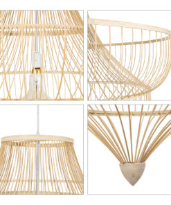 GLOBOSTAR® HIBISCUS 01781 Boho Κρεμαστό Φωτιστικό Οροφής με Ντουί 1 x E27 AC 220-240V IP20 - Μπεζ - Μ100 x Π100 x Υ100cm 17 01781 7