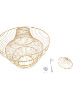 GLOBOSTAR® HIBISCUS 01781 Boho Κρεμαστό Φωτιστικό Οροφής με Ντουί 1 x E27 AC 220-240V IP20 - Μπεζ - Μ100 x Π100 x Υ100cm 19 01781 9