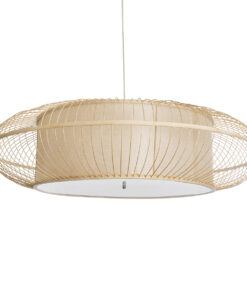 GloboStar® GLOBOSTAR® HIBISCUS 01782 Boho Κρεμαστό Φωτιστικό Οροφής με Ντουί 3 x E27 AC 220-240V IP20 - Μπεζ - Μ120 x Π120 x Y31cm