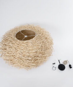 GLOBOSTAR® MINORCA 01786 Boho Κρεμαστό Φωτιστικό Οροφής με Ντουί 1 x E27 AC 220-240V IP20 - Μπεζ - Μ100 x Π100 x Υ45cm 19 01786 10