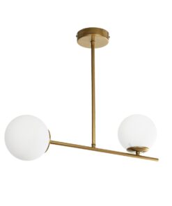 GloboStar® GLOBOSTAR® GLOBUS 201-0119 Μοντέρνο Φωτιστικό Οροφής με Ντουί 2 x E27 AC 220-240V IP20 - Χρυσό & Λευκό - Μ65 x Π15 x Υ623cm