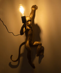 Alternative view of GLOBOSTAR® APES 01806 Μοντέρνο Φωτιστικό Τοίχου - Απλίκα με Ντουί 1 x E27 AC 220-240V IP20 - Χρυσό & Μαύρο - Μ34 x Π31 x Υ61cm