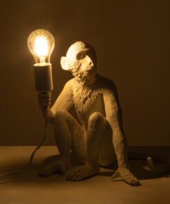 Alternative view of GloboStar® APES 01808 Μοντέρνο Επιτραπέζιο Φωτιστικό Πορτατίφ Μονόφωτο 1 x E27 IP20 Λευκό Πλαστικό - Μ30 x Π27 x Υ30cm